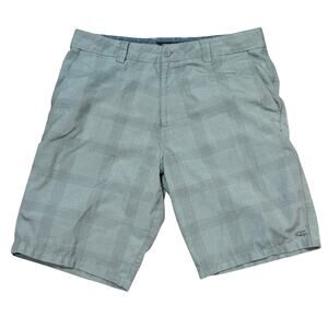 ONeill Men's Delta Plaid Relaxed Fit Shorts Khaki Glen Check W32 L9.5 Flat Front